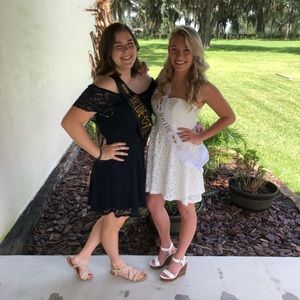 Strapless White Lace Dress